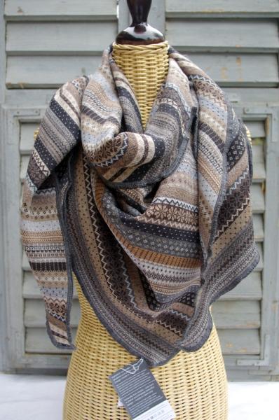 Invero Dreiecktuch Tiziana beige, Farben , Struktur, Muster, Spitze nach vorne